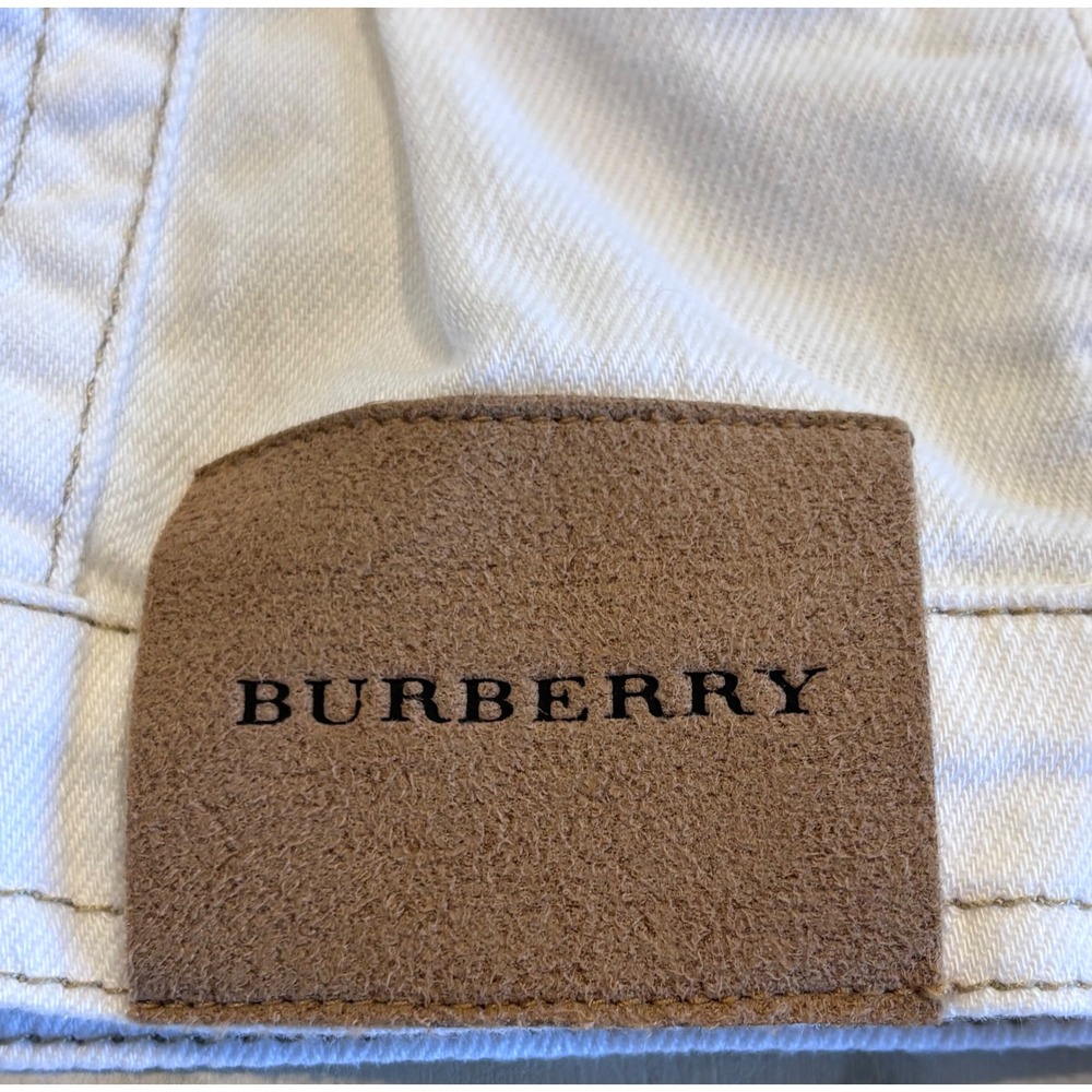 Burberry Kids White Denim Trucker Jacket 10Y 140 Classic Designer Logo Preppy - Picture 8 of 16